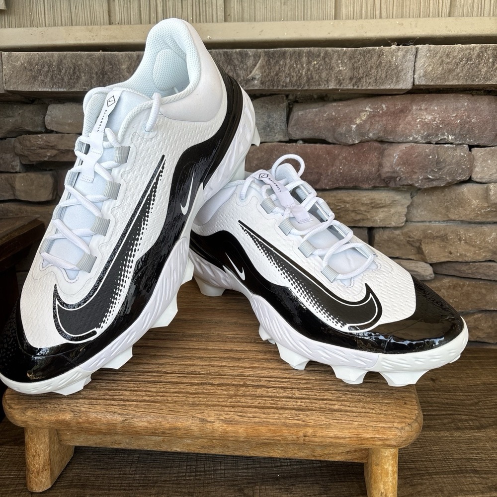 Nike Alpha React Low MCS Men's Sz 11.5 White/Black Baseball Cleats FD6255-101